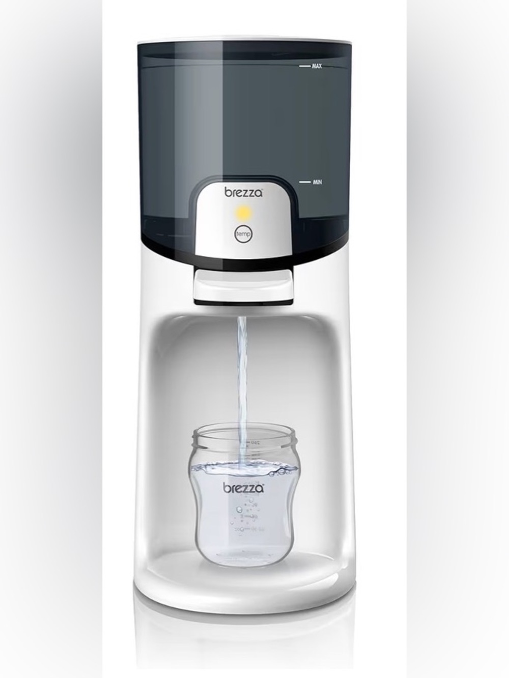 NIB - Baby Breeza Instant Bottle Maker Water Dispenser in White and Dark Gray
